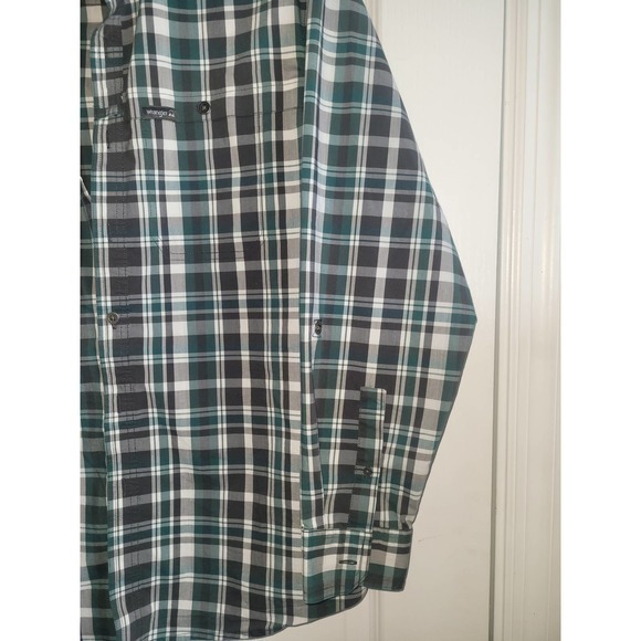 Wrangler Mens Blue & Green Button‎ up Shirt size L - Picture 9 of 9
